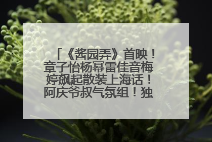《酱园弄》首映！章子怡杨幂雷佳音梅婷飙起散装上海话！阿庆爷叔气氛组！独独没见他……