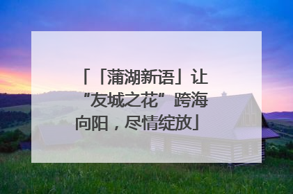 「蒲湖新语」让“友城之花”跨海向阳，尽情绽放