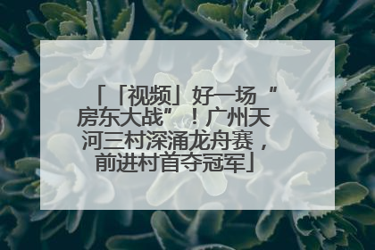 「视频」好一场“房东大战”！广州天河三村深涌龙舟赛，前进村首夺冠军
