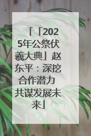 「2025年公祭伏羲大典」赵东平：深挖合作潜力 共谋发展未来