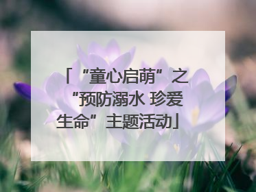 “童心启萌”之“预防溺水 珍爱生命”主题活动