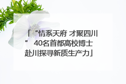 “情系天府 才聚四川” 40名首都高校博士赴川探寻新质生产力