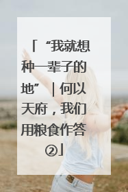 “我就想种一辈子的地”｜何以天府，我们用粮食作答②