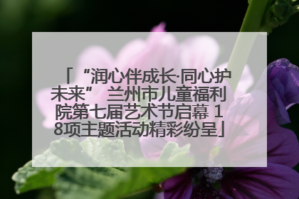 “润心伴成长·同心护未来” 兰州市儿童福利院第七届艺术节启幕 18项主题活动精彩纷呈