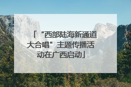 “西部陆海新通道大合唱”主题传播活动在广西启动