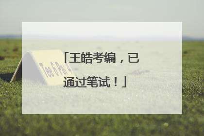 王皓考编，已通过笔试！