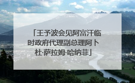 王予波会见阿富汗临时政府代理副总理阿卜杜·萨拉姆·哈纳菲