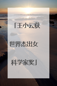 王小云获世界杰出女科学家奖