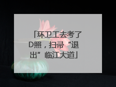 环卫工去考了D照，扫帚“退出”临江大道
