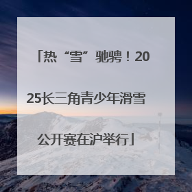 热“雪”驰骋！2025长三角青少年滑雪公开赛在沪举行