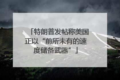 特朗普发帖称美国正以“前所未有的速度储备武器”