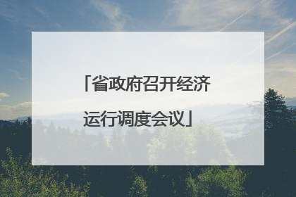 省政府召开经济运行调度会议