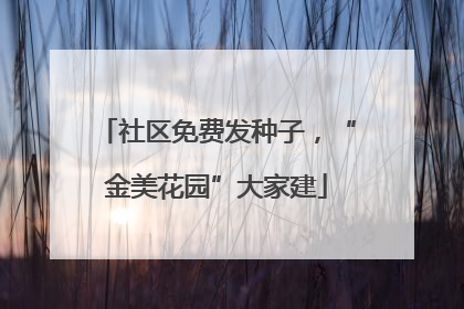 社区免费发种子，“金美花园”大家建
