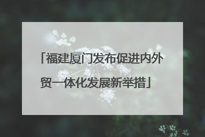 福建厦门发布促进内外贸一体化发展新举措