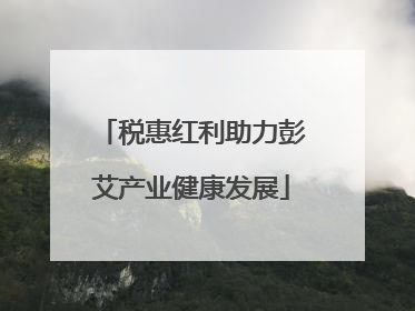 税惠红利助力彭艾产业健康发展