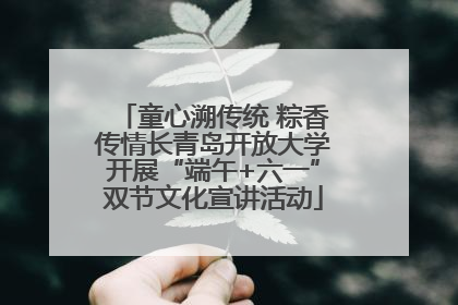 童心溯传统 粽香传情长青岛开放大学开展“端午+六一”双节文化宣讲活动
