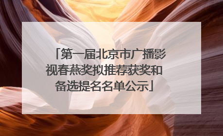 第一届北京市广播影视春燕奖拟推荐获奖和备选提名名单公示