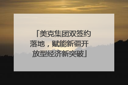 美克集团双签约落地，赋能新疆开放型经济新突破