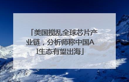 美国搅乱全球芯片产业链，分析师称中国AI生态有望出海