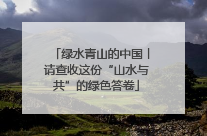 绿水青山的中国丨请查收这份“山水与共”的绿色答卷