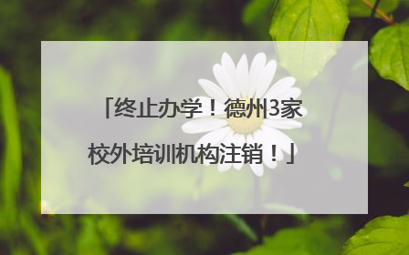 终止办学！德州3家校外培训机构注销！
