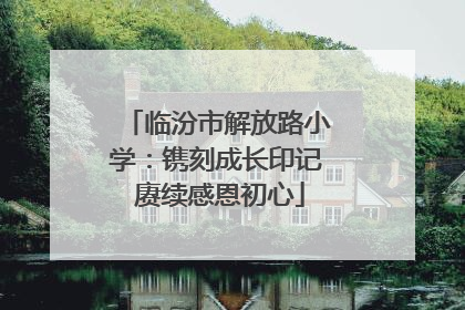 临汾市解放路小学：镌刻成长印记 赓续感恩初心