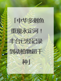 中华多刺鱼重现永定河！丰台已经记录到动植物超千种