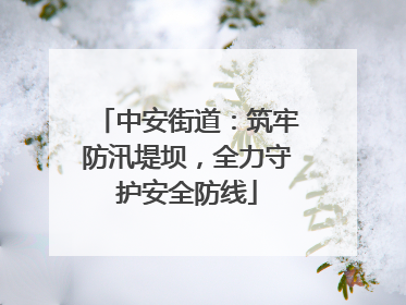 中安街道：筑牢防汛堤坝，全力守护安全防线