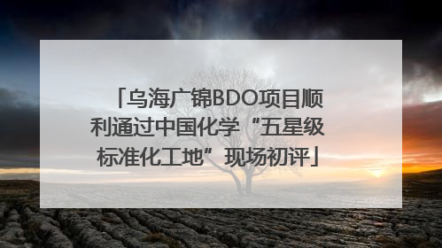 乌海广锦BDO项目顺利通过中国化学“五星级标准化工地”现场初评