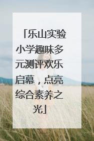 乐山实验小学趣味多元测评欢乐启幕，点亮综合素养之光