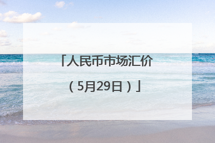 人民币市场汇价（5月29日）