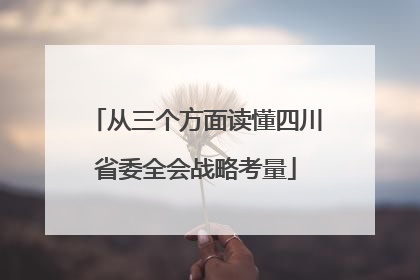 从三个方面读懂四川省委全会战略考量