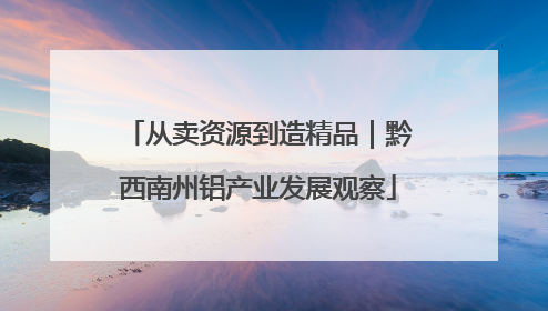 从卖资源到造精品｜黔西南州铝产业发展观察