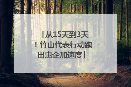从15天到3天！竹山代表行动跑出惠企加速度