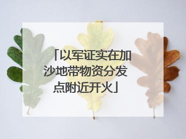 以军证实在加沙地带物资分发点附近开火