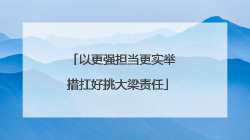 以更强担当更实举措扛好挑大梁责任