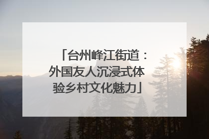 台州峰江街道：外国友人沉浸式体验乡村文化魅力