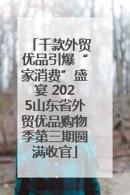千款外贸优品引爆“家消费”盛宴 2025山东省外贸优品购物季第三期圆满收官