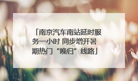 南京汽车南站延时服务一小时 同步增开暑期热门“晚归”线路