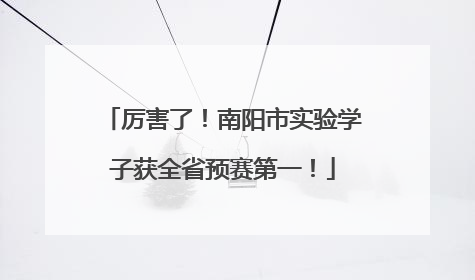 厉害了！南阳市实验学子获全省预赛第一！