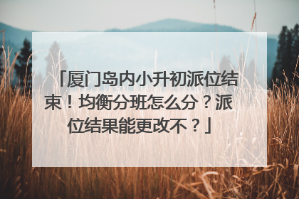 厦门岛内小升初派位结束！均衡分班怎么分？派位结果能更改不？