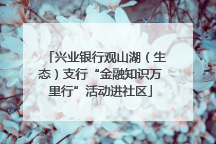 兴业银行观山湖（生态）支行“金融知识万里行”活动进社区