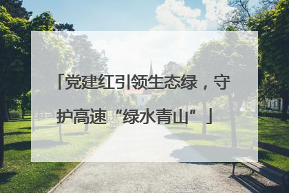 党建红引领生态绿，守护高速“绿水青山”