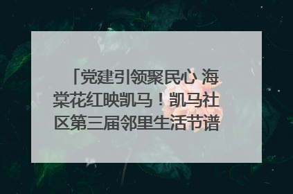 党建引领聚民心 海棠花红映凯马！凯马社区第三届邻里生活节谱写幸福新篇章