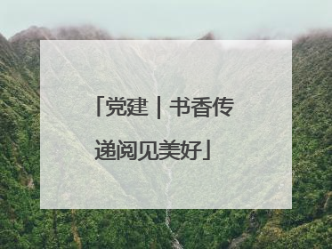 党建｜书香传递阅见美好