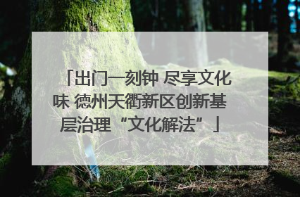 出门一刻钟 尽享文化味 德州天衢新区创新基层治理“文化解法”