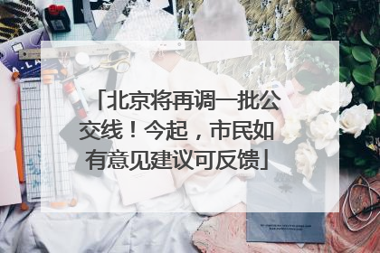 北京将再调一批公交线！今起，市民如有意见建议可反馈