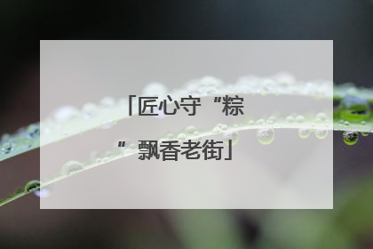 匠心守“粽”飘香老街
