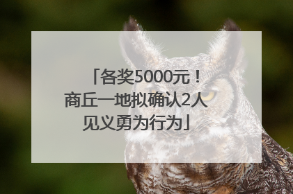 各奖5000元！商丘一地拟确认2人见义勇为行为