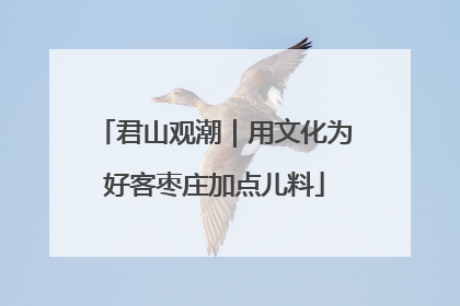 君山观潮｜用文化为好客枣庄加点儿料